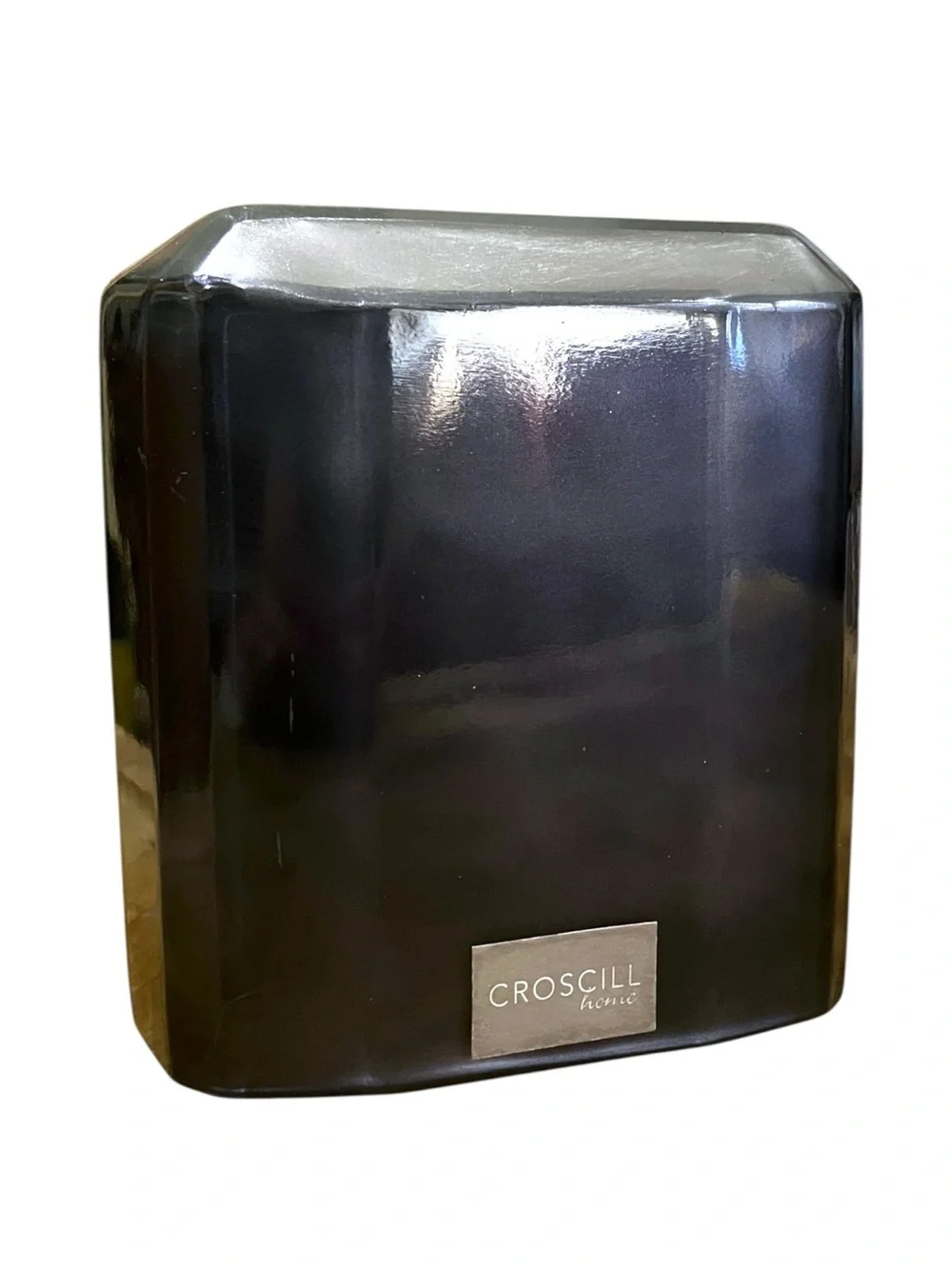 Croscill Home Barron Tissue Box Cover Silver Gray Charcoal Black